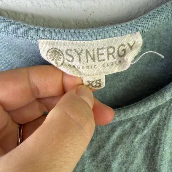 Synergy Organic Light Blue Bodycon Ruched Dress Womens Extra Small Sleeveless - Picture 3 of 5